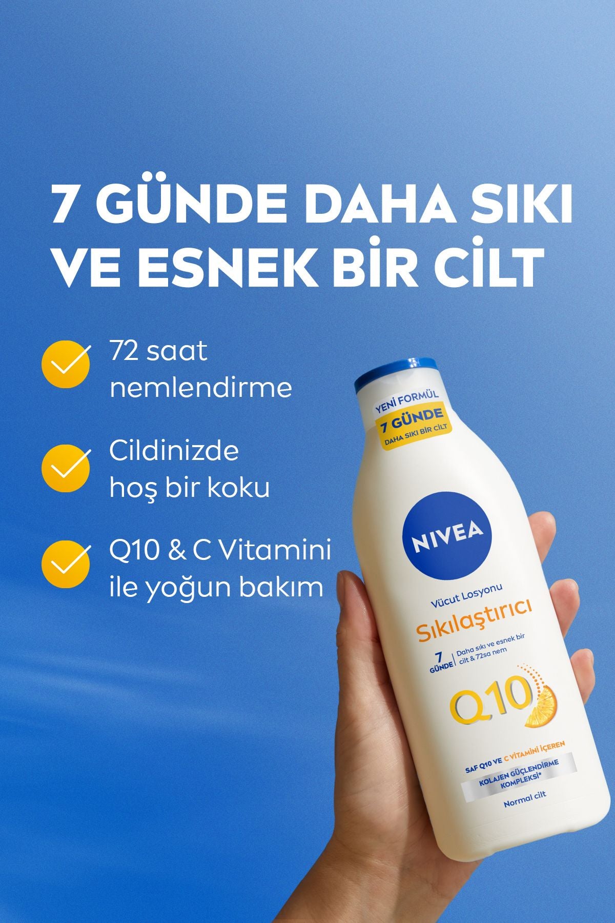 NIVEA QSıkılaştırıcı Vücut Losyonu ml, Günde Sıkılaşma, C Vitamini, Nemlendirici, Çanta Hediyeli