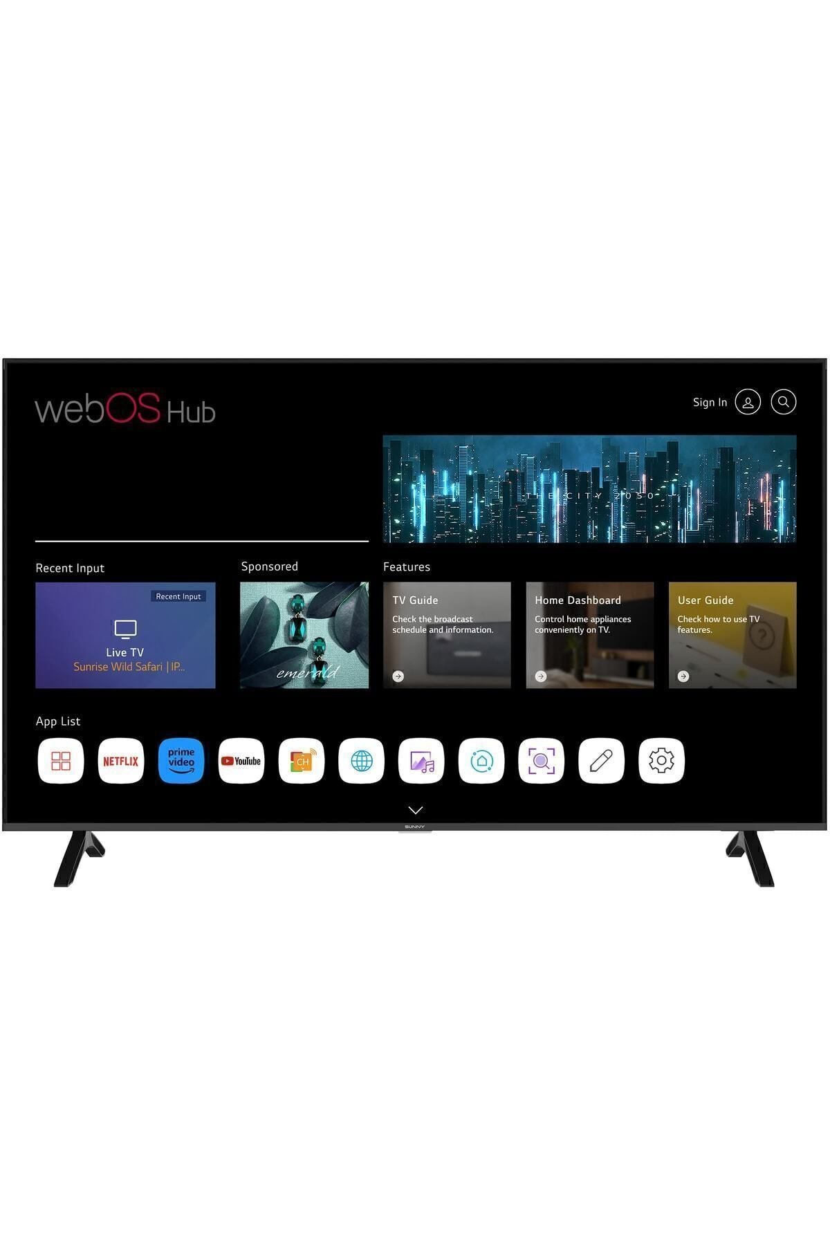 Sunny SNFMN'' Ekran Uydu Alıcılı K Ultra HD Smart WebOS LED TV - Görsel 2