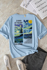 uyguntarz Unisex Van Gogh Baskılı Oversize Tshirt - Bebemavi