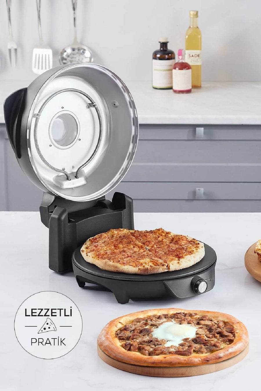 Karaca Gastro 10 in 1 Pizza Lahmacun ve Tandır Ekmeği Makinesi Biodiamond Matte Black - Black