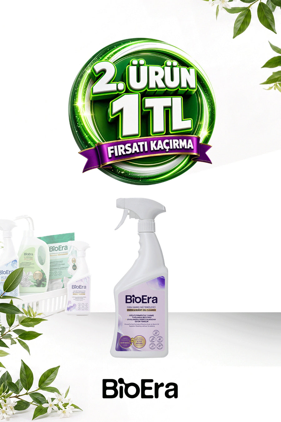 BioEra Güçlü ve Doğa Dostu - Fırın Izgara Yanık Yağ Sökücü Temizleyici Sprey 750ml