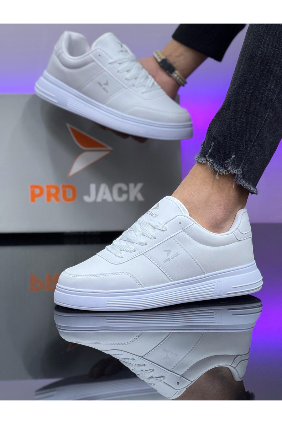 PRO JACK Beyaz Günlük Ortopedik Sneaker Erkek Spor Ayakkabı - PJ732 - Beyaz