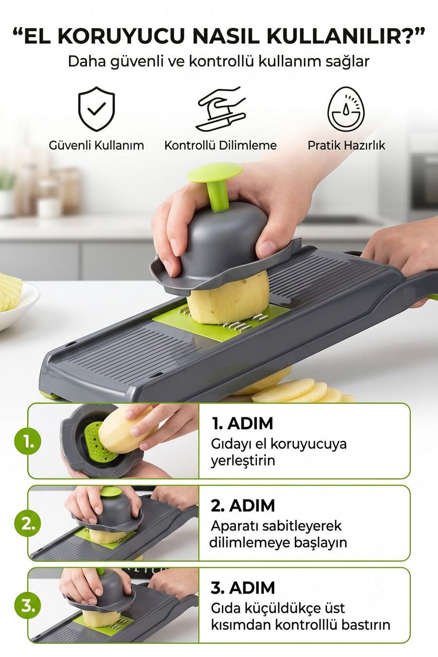 4 Berry FB-105 Çok Fonksiyonlu Doğrayıcı – 12 Parçalı Sebze Doğrayıcı, Rende, Dilimleyici ve Süzgeç Seti