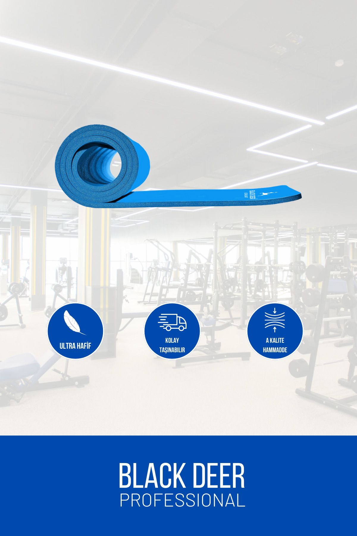 BLACK DEER Ultra Light Pilates Yoga Kamp Matı Egzersiz Minderi Kaymaz Taban xcmm - Görsel 3