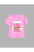 cirokids %100 Pamuklu Nutella Baskılı Kız Çocuk Tişört