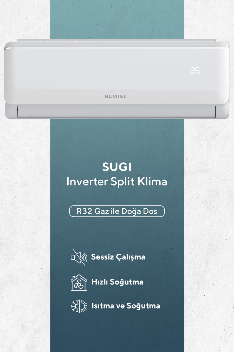 KUMTEL Sugi KMSAC-12 12.000 Btu Inverter Duvar Tipi Split Klima