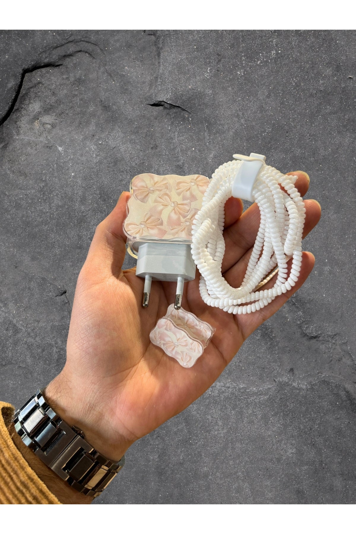 Dublin İphone 18w/20w Uyumlu Şarj Aleti Kılıfı, Şarj Kablosu Koruma Aparatı, Toparlayıcı, Koruyucu