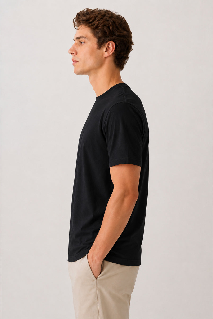 caer Erkek Regular Fit Baskılı Tişört %100 Pamuk Bisiklet Yaka Günlük Basic T-Shirt - Siyah