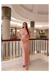 ESRAHELVACI Saten Midi Elbise - Rose