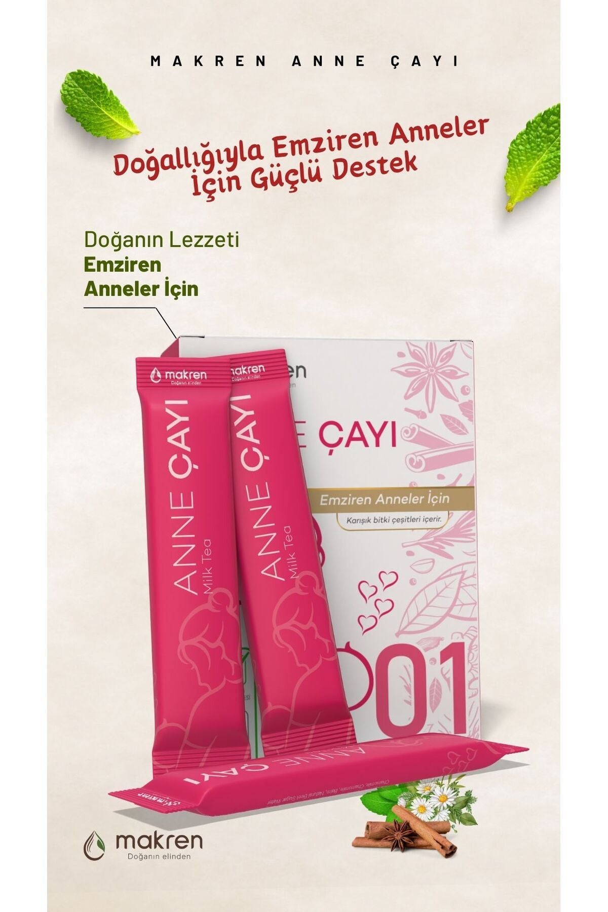 Makren Anne Çayı - Emziren Anneler Için Doğal, Sindirim Destekleyici, Rahatlatıcı Bitkisel Çay