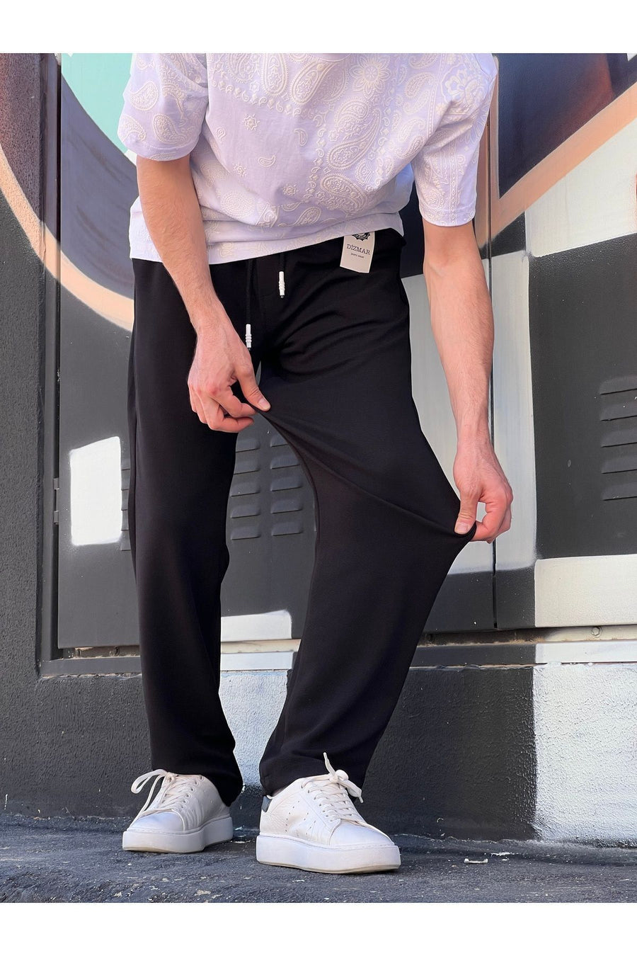 ElitWear Yeni Sezon Rahat Kalıp Esnek Kumaş Beli Lastikli Baggy Pantolon - Tas