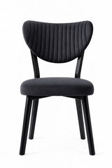 Formood Mutfak Sandalyesi Modern Antrasit Kumaş Salon Sandalyesi Siyah Ayak Elma Model