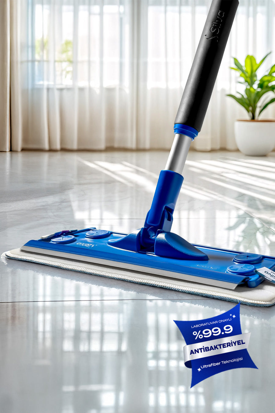 Silva Ultrafiber Tekli Mop Set – Derin Temizlik İçin Islak Mop Bezi