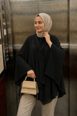 Lunfia Uzun Kuşaklı Salaş Tunik - Kırmızı - Siyah