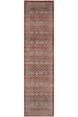 Cool Halı Hanedan Krem Klasik Desenli Çiçekli Yolluk Otantik Bohem Vintage Koridor Giriş Uzun Antre Hol Halısı - Kiremit