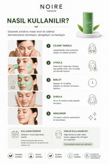 NOIRE PREMIUM Yeşil Çay Özlü Siyah Nokta ve Akne Maskesi & Green Tea Extract Acne and Pimple Mask