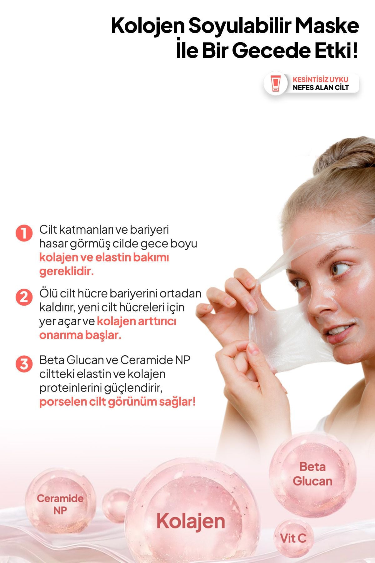Ph Lab Phlab Collagenight Soyulabilen Kolajen Gece Maskesi, Soyulabilir Kolejen Yüz Maskesi