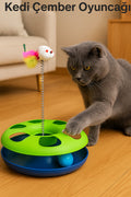 ego home Çıngarak Toplu Yaylı Fareli Kedi Çember Oyuncağı Kedi Eğlence Aksesuarı Kedi Oyun Çemberi