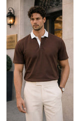 Valiberta Arthur Regular Fit Nova Pike Kumaş Polo Yaka T-Shirt - Beyaz - Füme