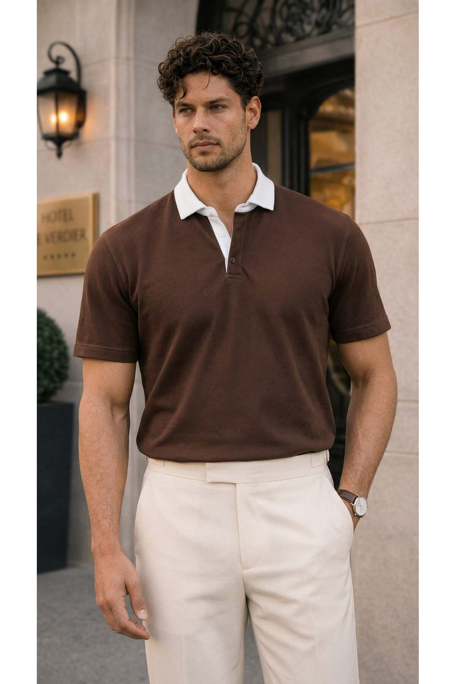 Valiberta Arthur Regular Fit Nova Pike Kumaş Polo Yaka T-Shirt - Beyaz - Füme