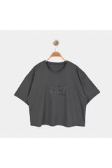 ALG KADIN CROP TİŞÖRT OVERSIZE - PAMUK KUMAŞ T-SHIRT