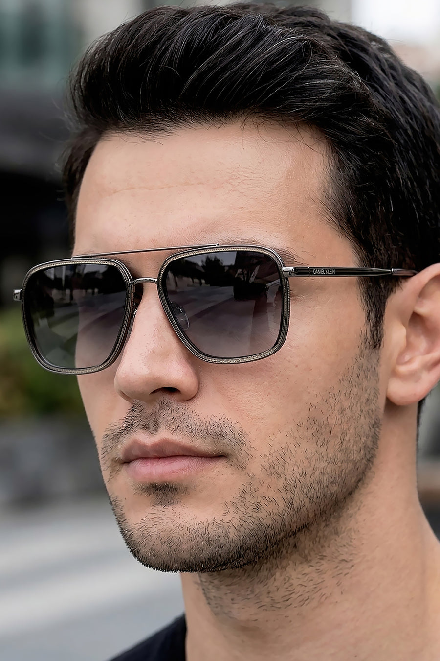 Daniel Klein Polarize - UV400 Korumalı Gümüş Siyah Renk Orijinal Erkek Güneş Gözlüğü 57 Ekartman DKG6289C2
