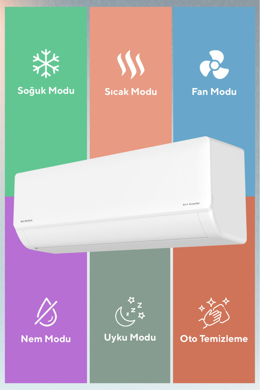 KUMTEL Sugi KMSAC-12 12.000 Btu Inverter Duvar Tipi Split Klima