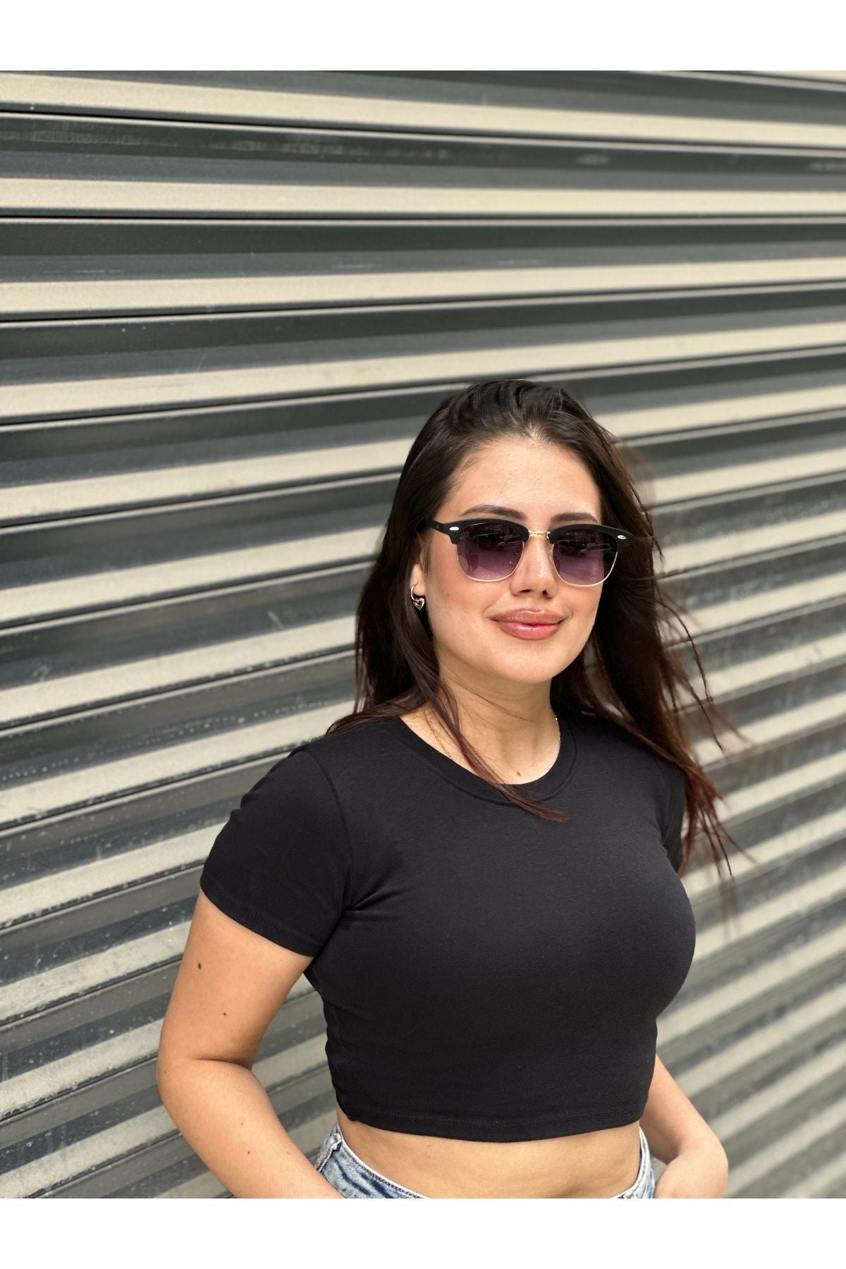 polo air Unisex Güneş Gözlüğü UvKoruma Siyah Renk Çerçeve Gold Plg-c - Görsel 4