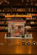 NoviHobby Düşler Çikolatası 3D Puzzle Ahşap Minyatür Maket Kiti DIY Kendin Yap Led Işıklandırmalı Maket Ev