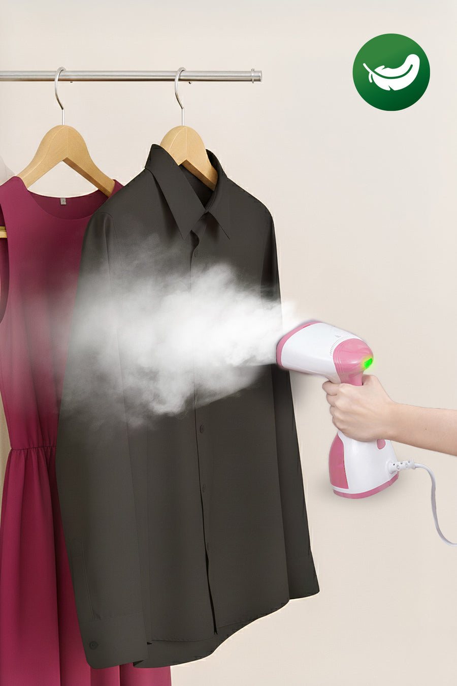 Kiwi Yeni Nesil Ksı 650 Portatif Buharlı Kırışık Giderici Dikey Ütü 1200w - Pembe