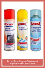Domol Fırın & Izgara Temizleyici Köpük + Tuvalet Temizleme Köpüğü + Cam Temizleme Köpüğü (Fırsat Paketi)