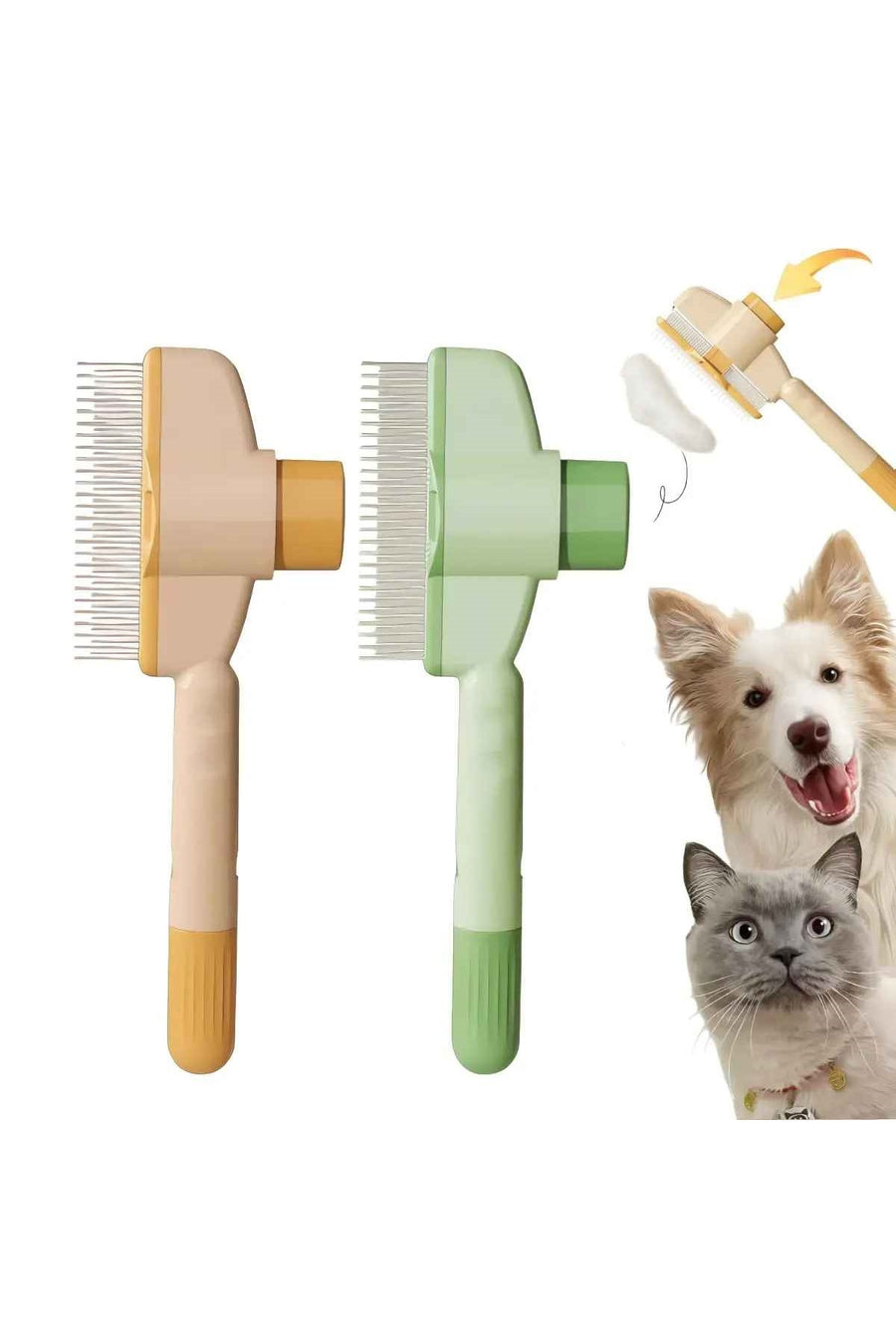 İndirimKap Tek Tuşla Kolay Temizlenir Basmalı Kedi Köpek Tarağı Tüy Toplayıcı Kedi Tarağı Kıtık Açıcı