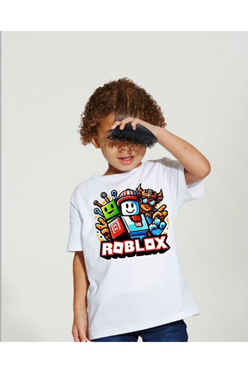 cirokids %100 Pamuk Unisex Roblox Baskılı Çocuk Tişört