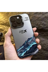 Caseji İphone 15 Pro Max Uyumlu Dağ Tasarımlı Arkası Sert Kenarları Yumuşak Telefon Kılıfı MK01A - Anatomik