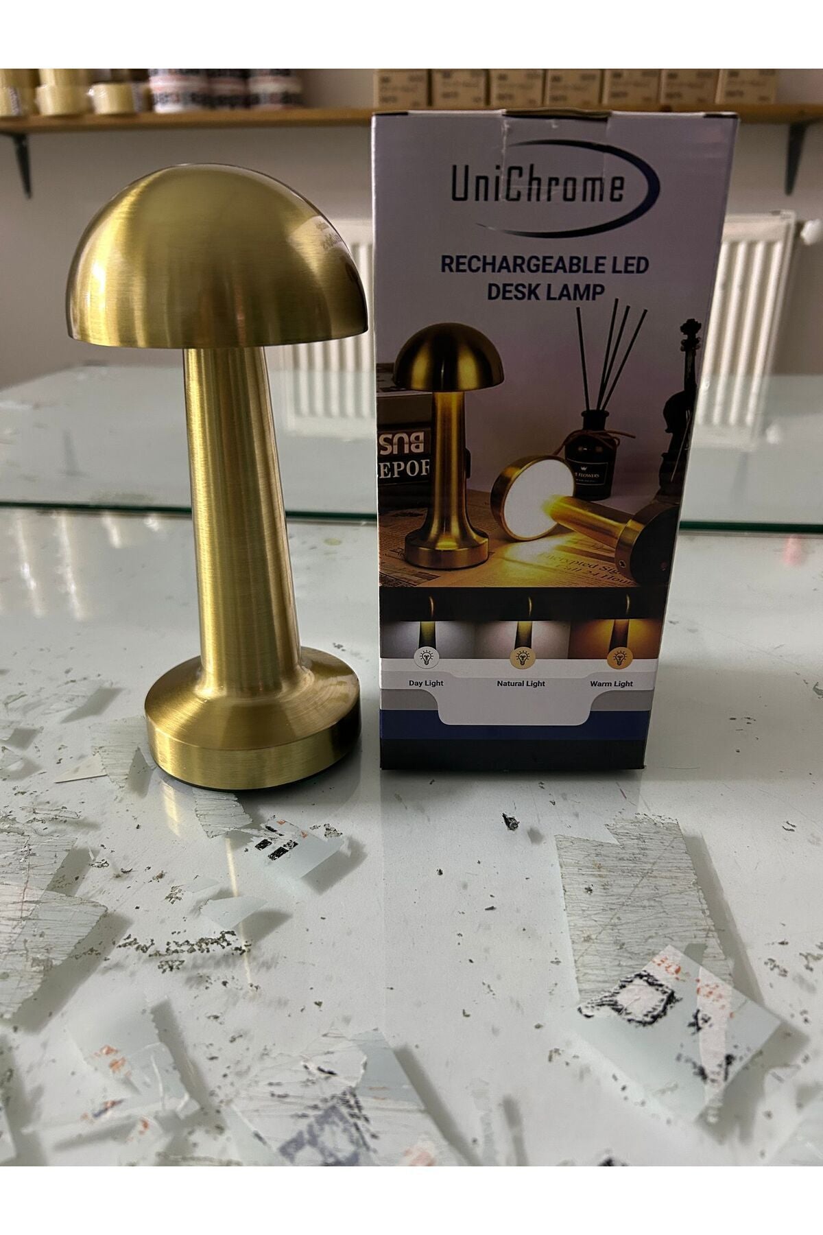 Cata Dokunmatik Mantar Masa Lambası Işık Renkli Şarjlı Masa Lambası Metal Ürün - Görsel 5