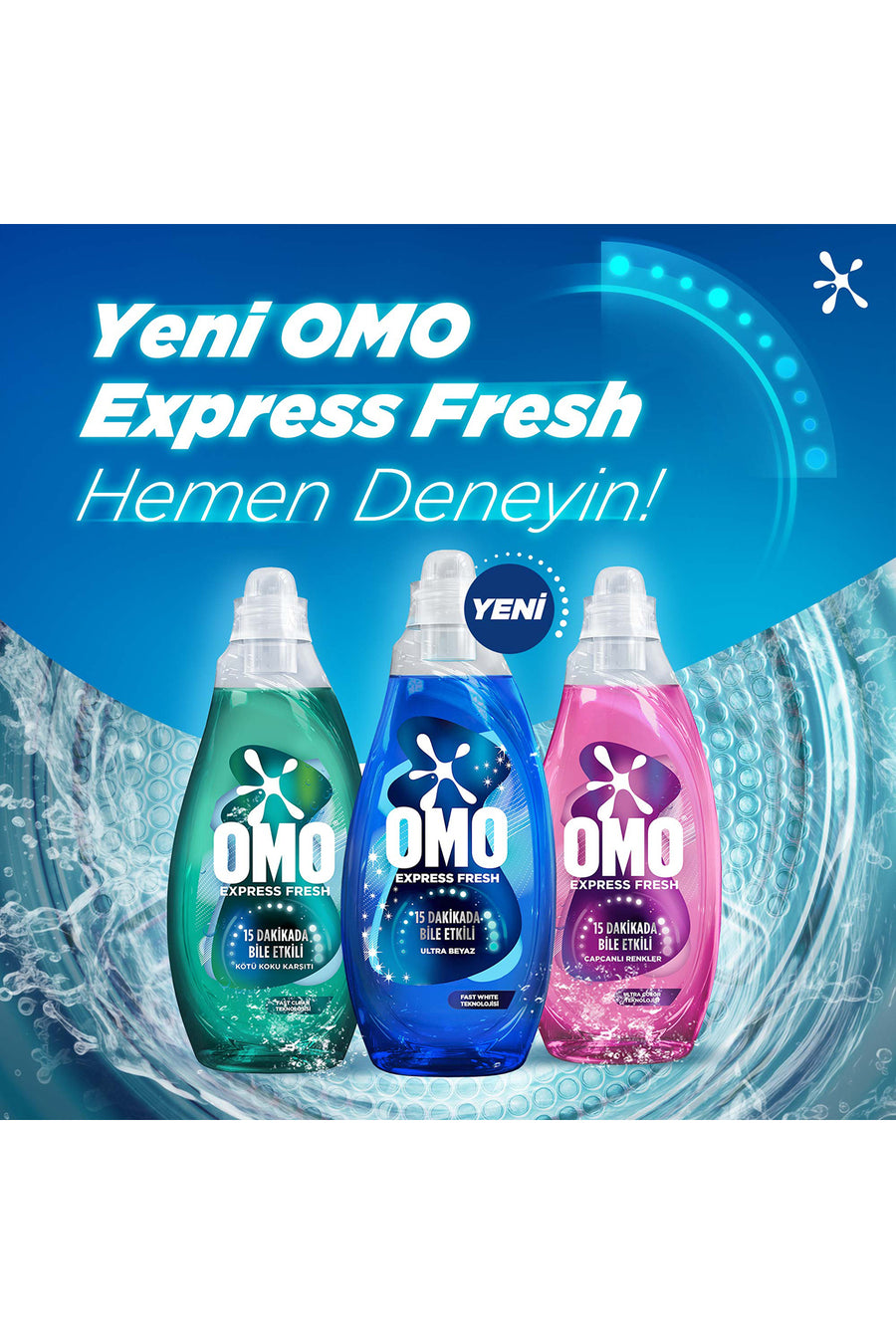 Omo Express Fresh Ultra Beyaz Sıvı Çamaşır Deterjanı 1480 ml x3