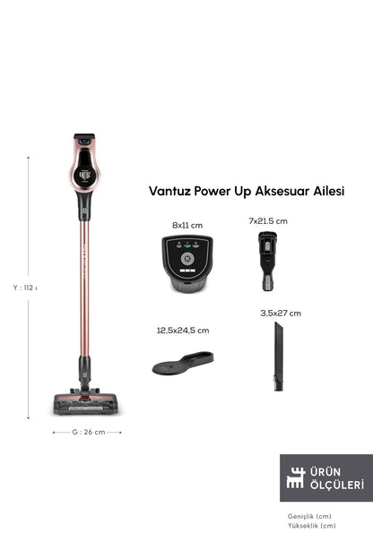 Karaca Vantuz Power Up Dikey Süpürge Rosegold - Görsel 2