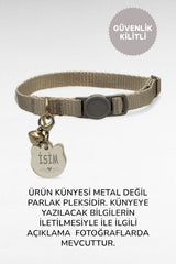 CARAMELOS İSİMLİ KEDİ TASMASI KEDİ İSİMLİK KİŞİYE ÖZEL-EKO SERİSİ - Sarı
