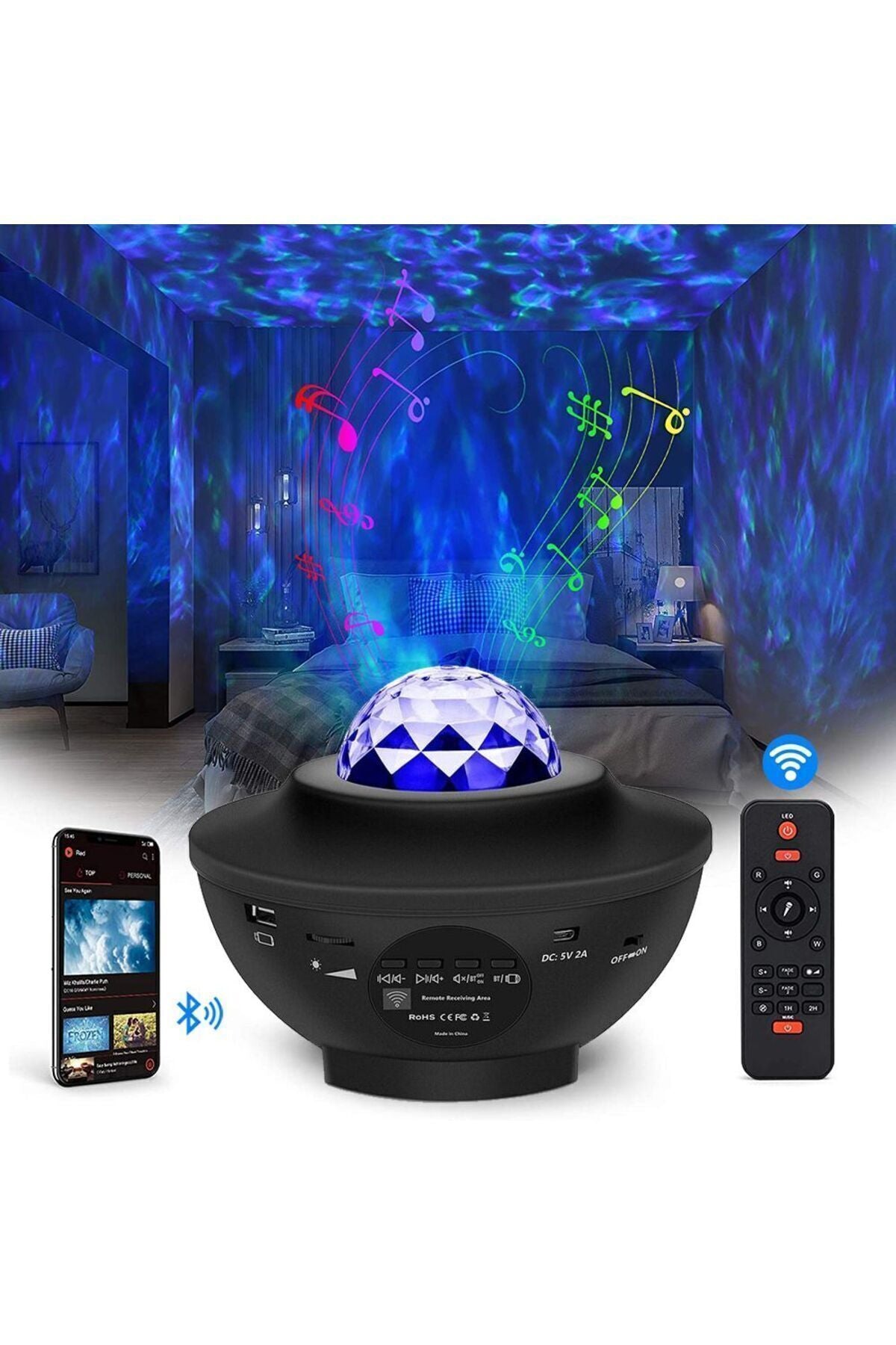 nextbuyıldızlı Projektör Tavan Bulutsu Galaxy Lazer Işıklı Disko Topu Bluetoothoparlör Parti Led Lambası - Görsel 6