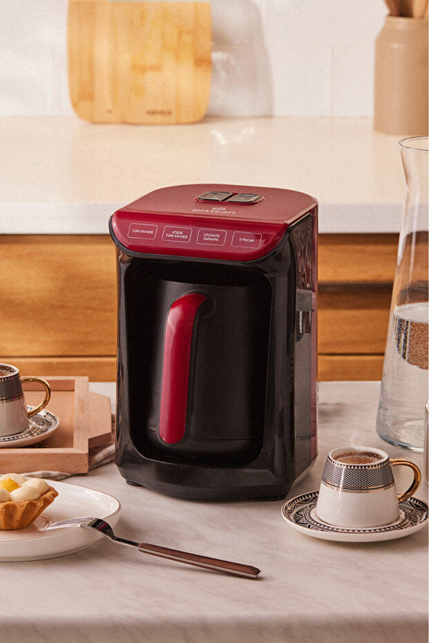 Emsan Közde Türk Kahve Makinesi Cherry Red 5 Fincan Kapasiteli