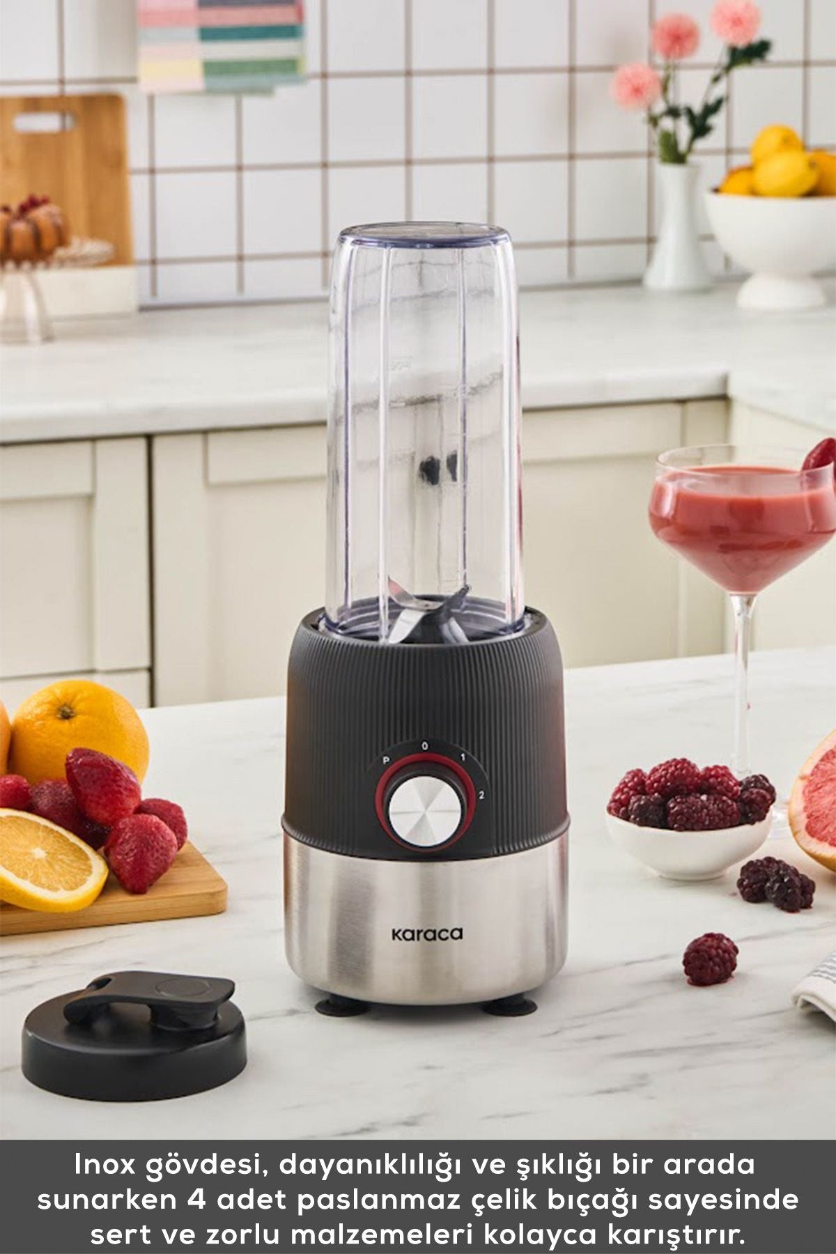 Karaca Blend & Rush Inox Personal Kişisel Smoothie Blender Black - Görsel 8