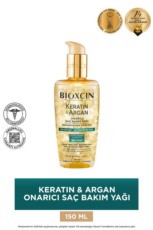 Bioxcin Keratin & Argan Onarıcı Saç Bakım Yağı ml - Yıpranmış Ve Hassasaçlar