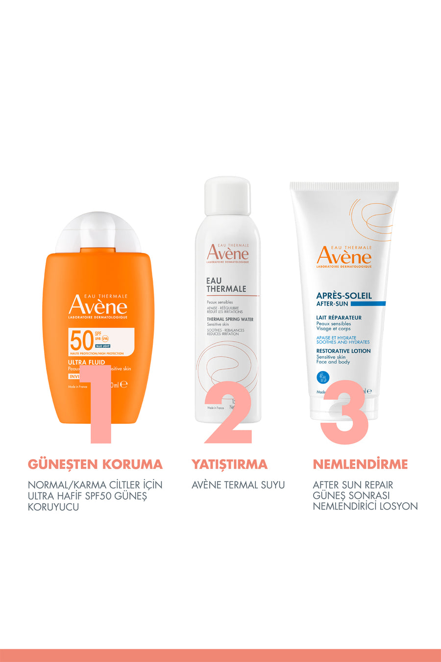 Avene Ultra Fluid Invisible Normal/Karma Ciltler için Ultra Akışkan SPF 50 Güneş Kremi 50 ml