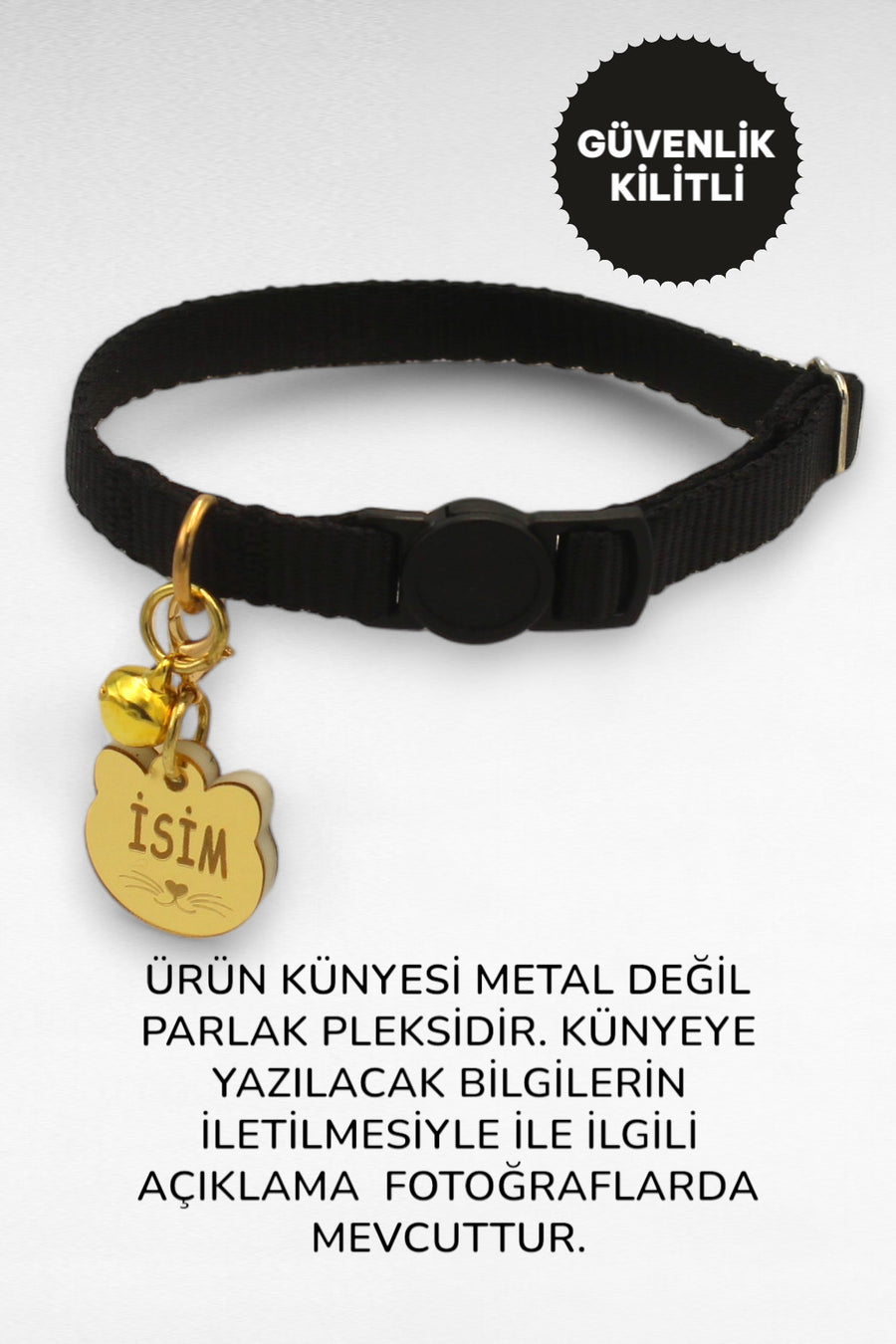 CARAMELOS İSİMLİ KEDİ TASMASI KEDİ İSİMLİK KİŞİYE ÖZEL-EKO SERİSİ