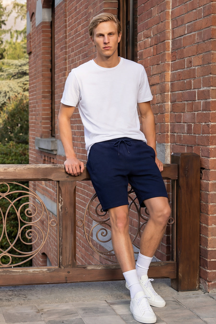 AC&Co / Altınyıldız Classics Erkek/unisex Beyaz %100 Pamuk Slim Fit Dar Kesim Bisiklet Yaka Basic Tişört - Lacivert
