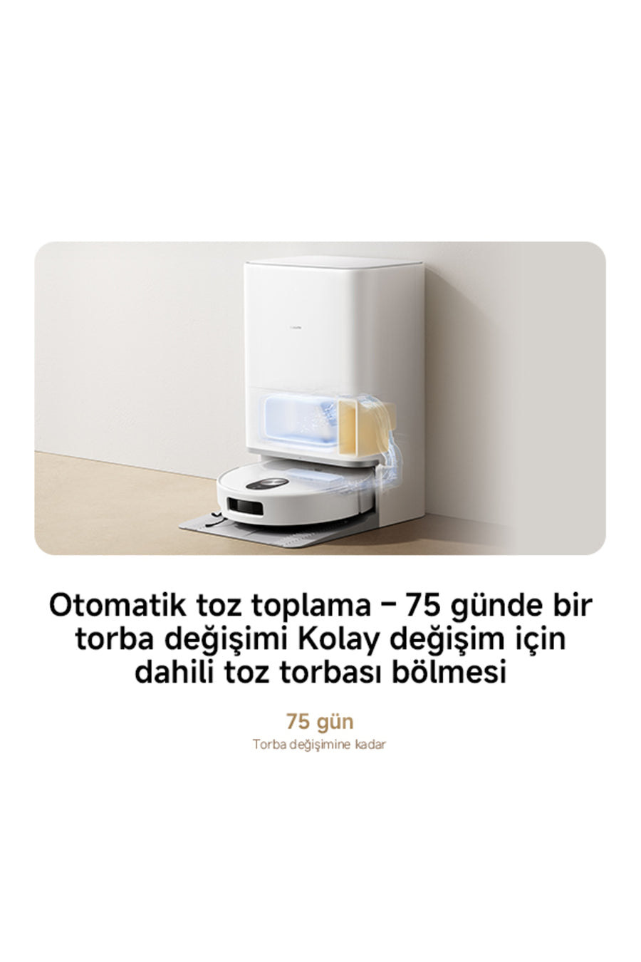 Xiaomi Robot Vacuum 5 Beyaz Akıllı Robot Süpürge 20000 Pa Emiş Gücü ( Xiaomi Türkiye Garantili)