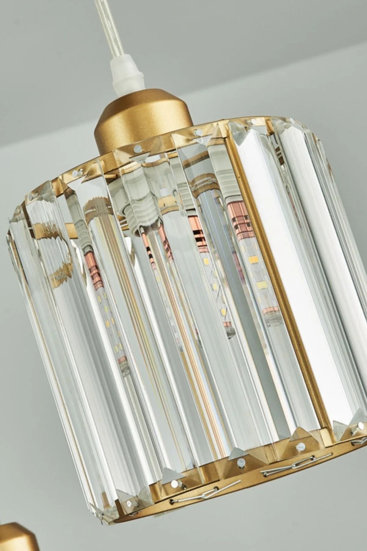 Luna Lighting Radiosa Gold Renkristal Taşlı Dekoratif Modern Salon Mutfak Hol Odantre Üçlü Sarkıt Avize - Görsel 3