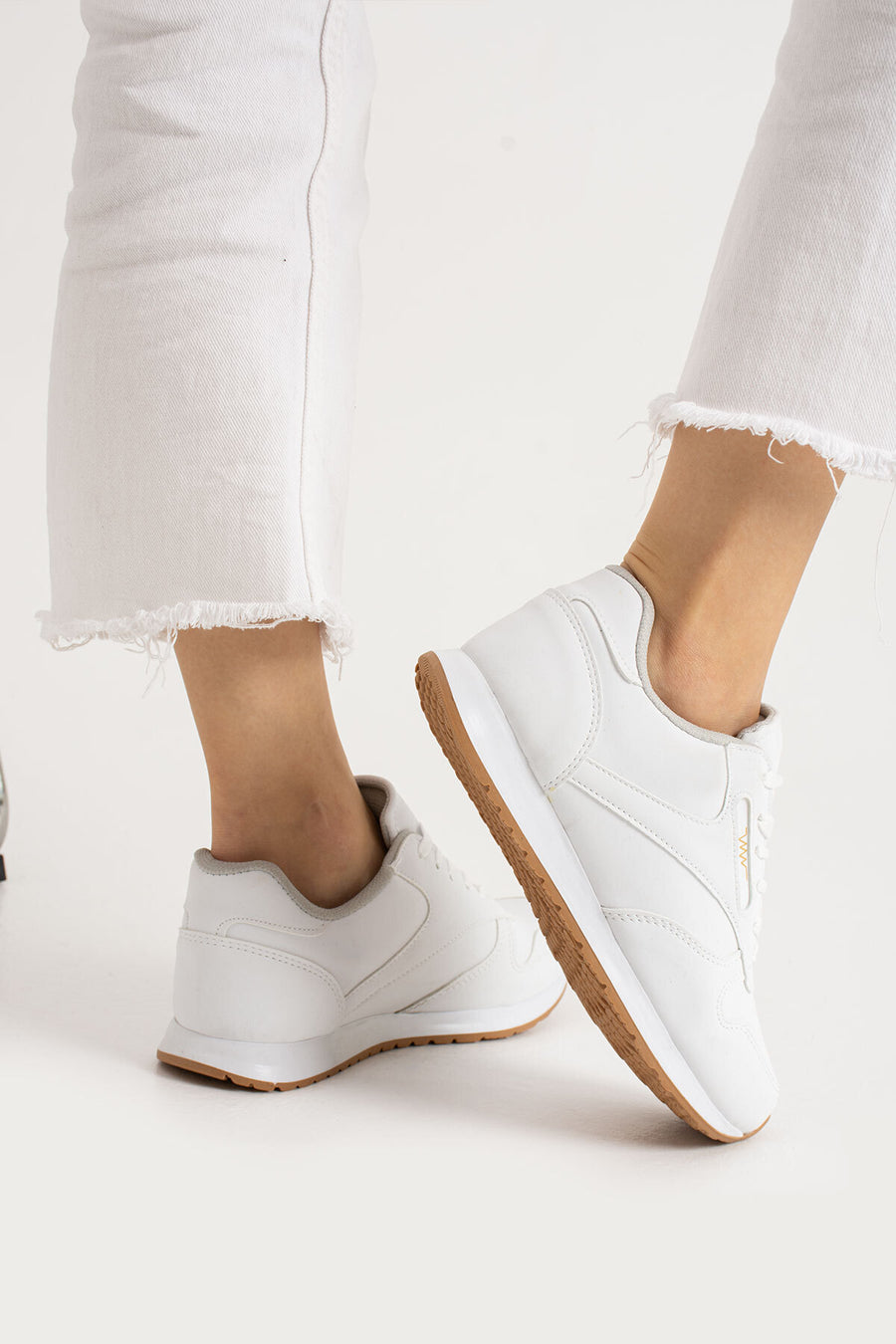 Peaker Club Peaker Sneaker Unısex Rahat Günlük Kullanıma Uygun Ergonomik Spor Ayakkabı - Beyaz-Krem