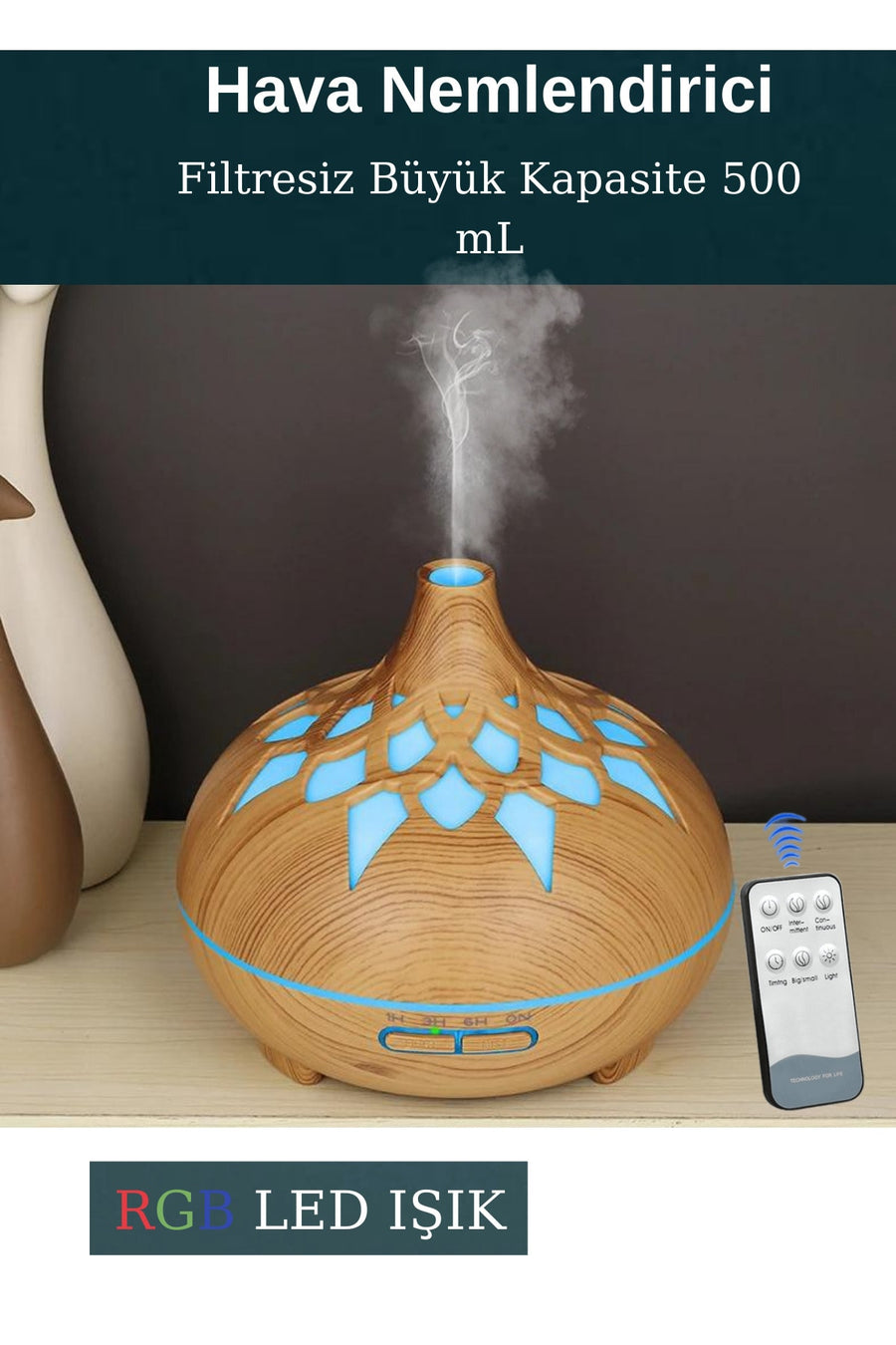 H2O Humidifier Hava, Oda, Araç Nemlendirici Buhar Makinesi - Koyu