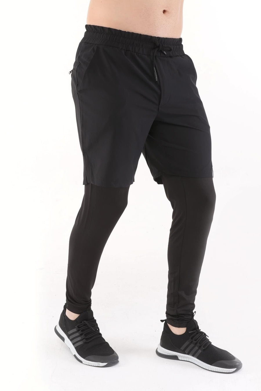 Ghassy Co Erkek Running Hızlı Kuruma Micropoly Halısaha Antrenman Fitness Uzun Taytlı Outdoor Şort - Acik